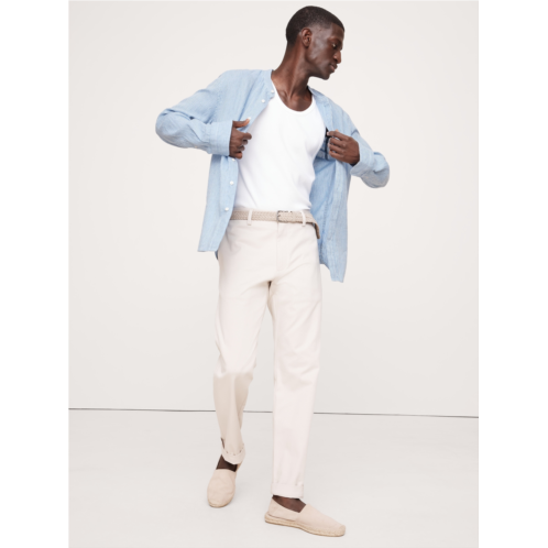 Bananarepublic Standard-Fit Linen-Cotton Banded-Collar Shirt