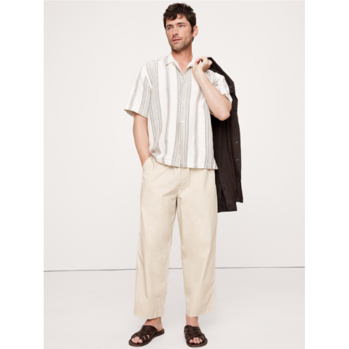 Bananarepublic Loose Cotton Poplin Pull-On Cropped Pant