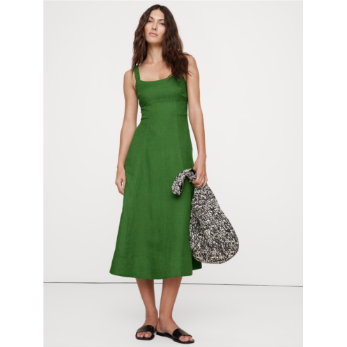 Bananarepublic Linen Square-Neck Midi Dress