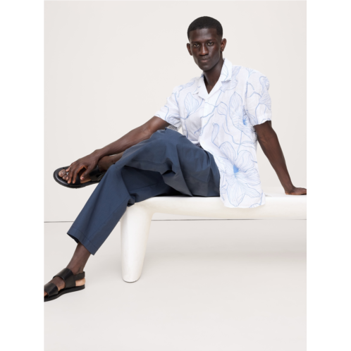 Bananarepublic Standard-Fit Embroidered Linen Resort Shirt