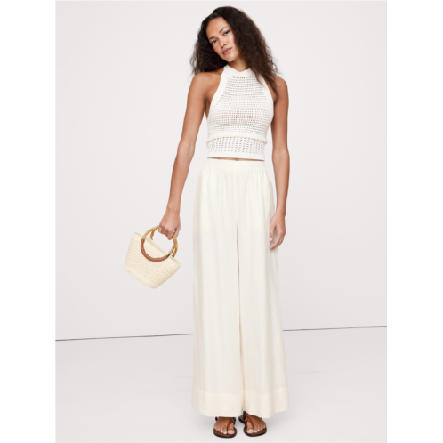 Bananarepublic Wide-Leg Linen Pull-On Ankle Pant