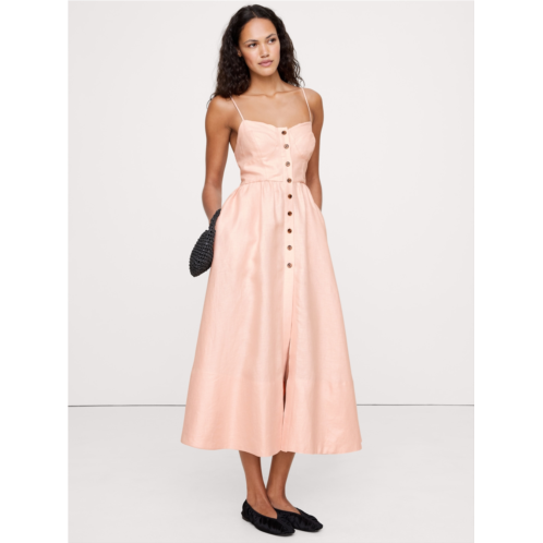 Bananarepublic Linen Corset Long Midi Dress