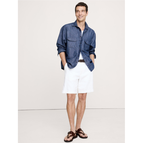 Bananarepublic Oversized Cotton-Hemp Chambray Shirt