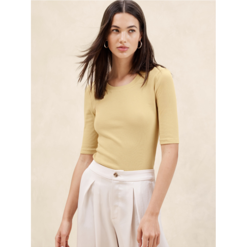 bananarepublic Ribbed Elbow-Sleeve T-Shirt