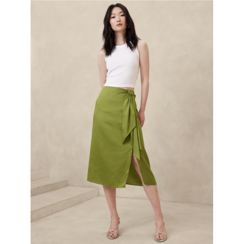 bananarepublic Silky Crepe Sarong Midi Skirt