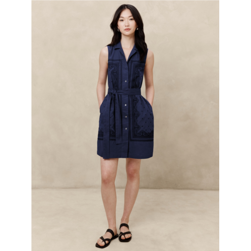 bananarepublic Embroidered Poplin Mini Shirtdress