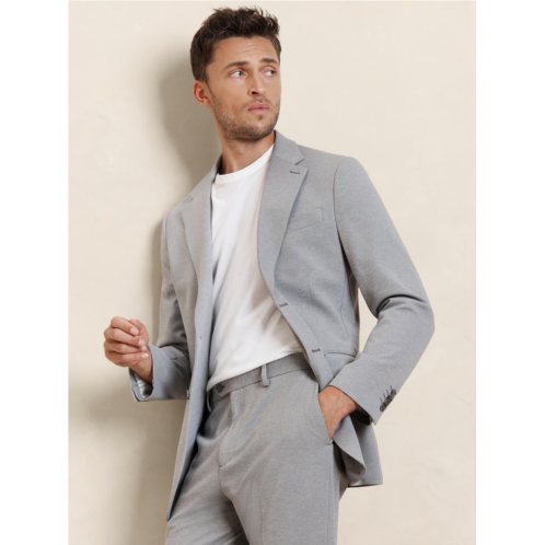 bananarepublic Tailored-Fit Lt Gray Knit Suit Jacket