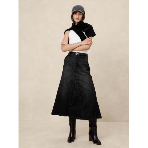 bananarepublic Center Split Classic Denim Maxi Skirt