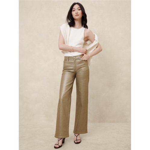 bananarepublic High-Rise Metallic Straight Jean