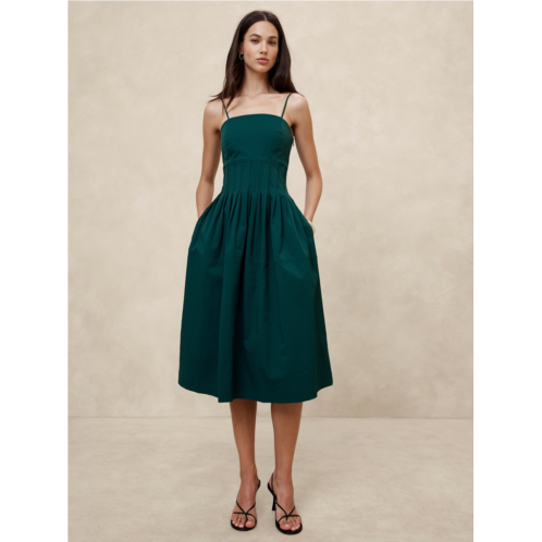 bananarepublic Pleated Taffeta Midi Dress