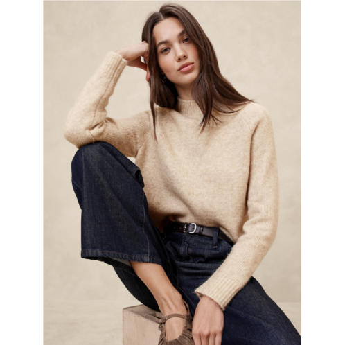 bananarepublic Fuzzy Mock-Neck Sweater