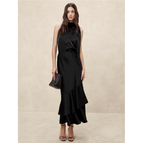 bananarepublic Satin Tiered Maxi Skirt