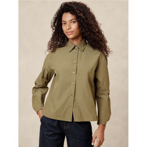 bananarepublic Pleated-Sleeve Taffeta Shirt