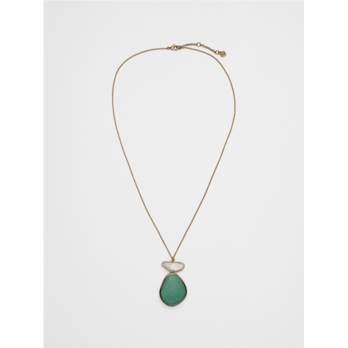 bananarepublic Mother of Pearl Stone Pendant Necklace