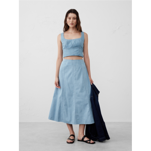 bananarepublic Seamed Denim Midi Skirt