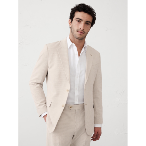 bananarepublic Tailored-Fit Khaki Seersucker Suit Jacket
