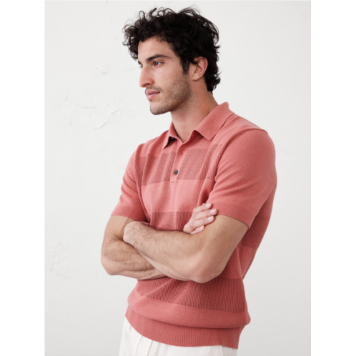 bananarepublic Mesh Striped Polo