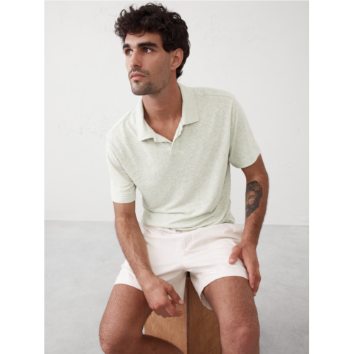 bananarepublic Linen-Blend Johnny Collar Polo