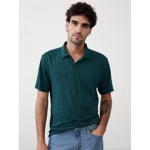 bananarepublic Linen-Blend Johnny Collar Polo