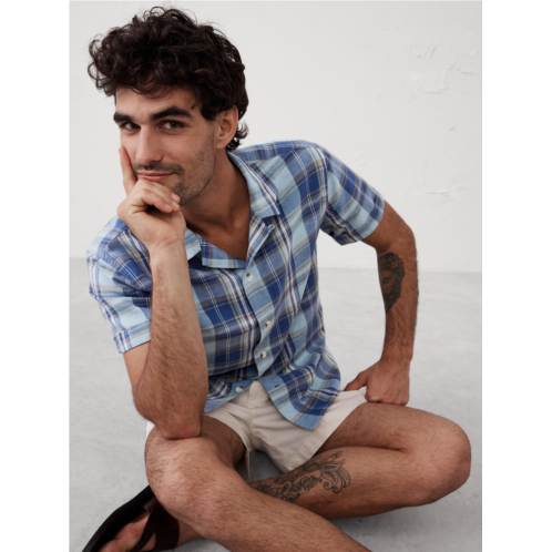 bananarepublic Standard Fit Linen-Blend Resort Shirt
