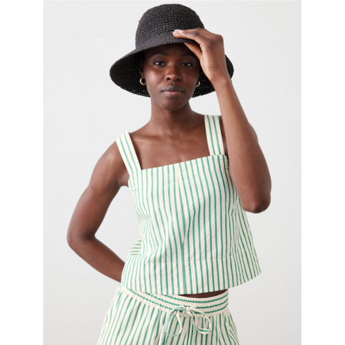 bananarepublic Seersucker Boxy Topstitch Tank