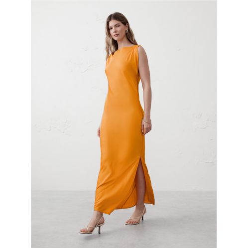 bananarepublic Satin Twist Shoulder Maxi Dress