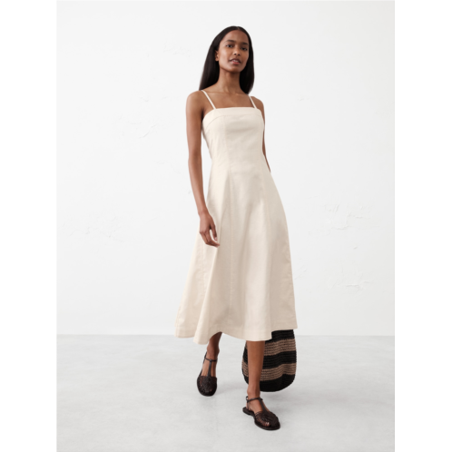 bananarepublic Linen-Blend Seamed Midi Dress