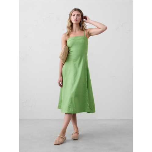 bananarepublic Linen-Blend Seamed Midi Dress