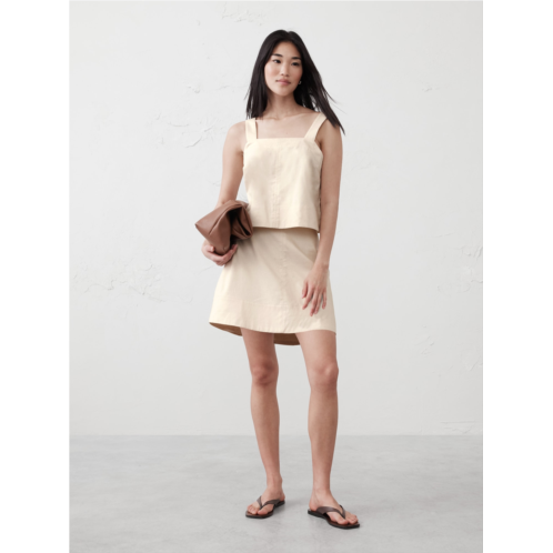 bananarepublic Linen-Blend Boxy Topstitch Tank