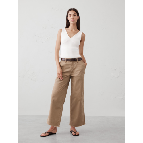 bananarepublic Wide-Leg High-Rise Cropped Chino