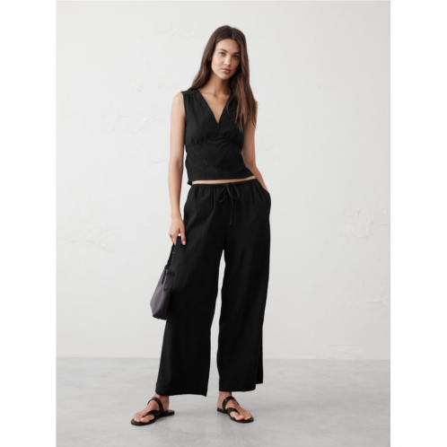 bananarepublic Wide-Leg Crinkle Pull-On Pant