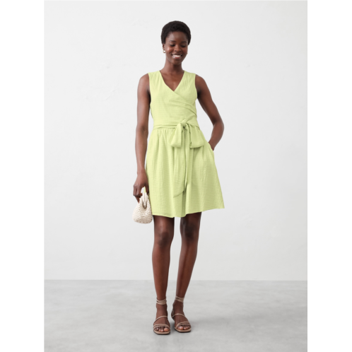 bananarepublic Textured Wrap-Waist Mini Dress