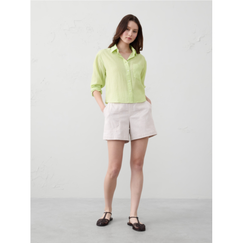 bananarepublic Puckered Cropped Shirt