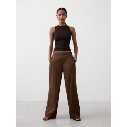bananarepublic Hayden Wide-Leg Linen-Blend Pull-On Pant