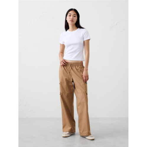 bananarepublic Straight High-Rise Poplin Pull-On Pant