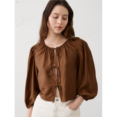 bananarepublic Open Tie-Front Top