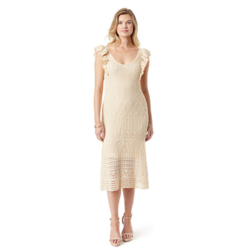 Jessica Simpson  Ocean Ruffle Sleeve Crochet Dress