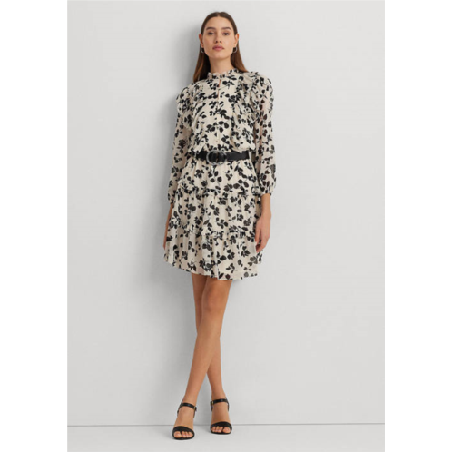 POLO Ralph Lauren  Womens Leaf-Print Ruffle-Trim Georgette Dress