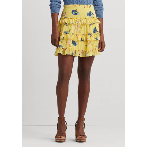 POLO Ralph Lauren  Floral Ruffle Trim Georgette Mini Skirt