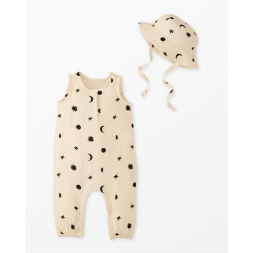 Baby Muslin Romper & Bucket Hat Set | Hanna Andersson