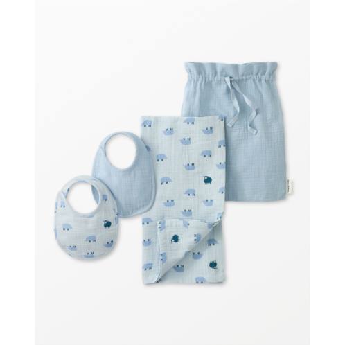 Baby Layette Muslin Bib & Swaddle Blanket Set | Hanna Andersson