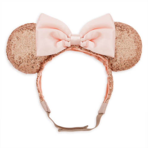 Disney Minnie Mouse Sequin Ear Headband with Strap for Adults Rose Gold & Pink