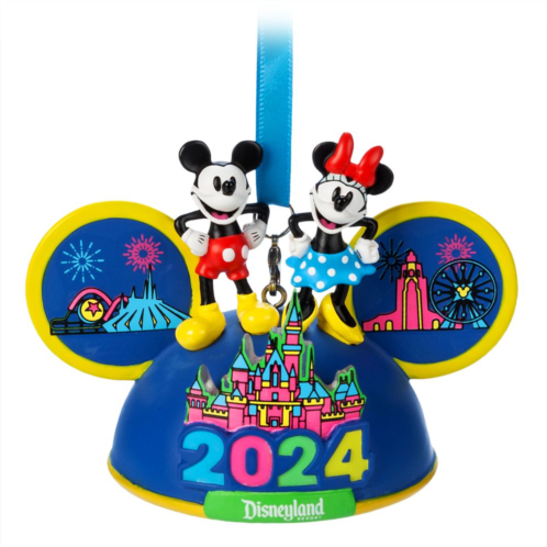 Mickey and Minnie Mouse Light-Up Ear Hat Ornament Disneyland 2024