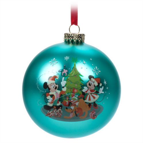 Disney Santa Mickey Mouse and Friends Glass Ball Sketchbook Ornament