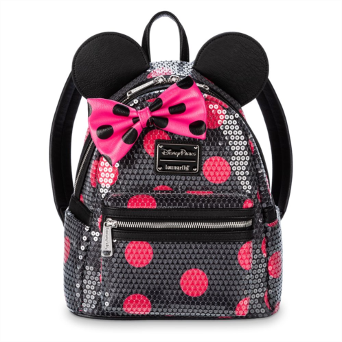 Disney Minnie Mouse Sequined Polka Dot Loungefly Mini Backpack
