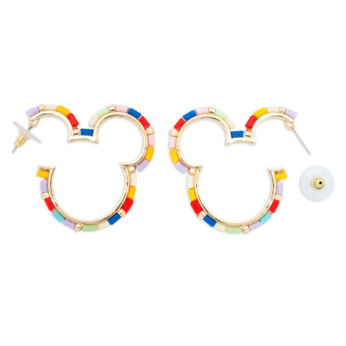 Disney Mickey Mouse Icon Beaded Hoop Earrings by BaubleBar