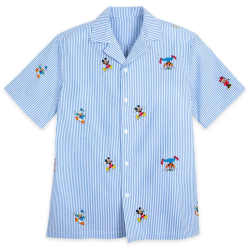 Disney Mickey Mouse and Friends Woven Striped Shirt for Adults