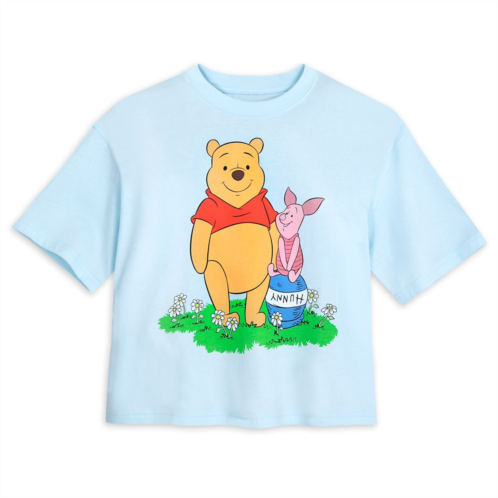 Disney Winnie the Pooh and Piglet Semi-Cropped Fashion T-Shirt for Women