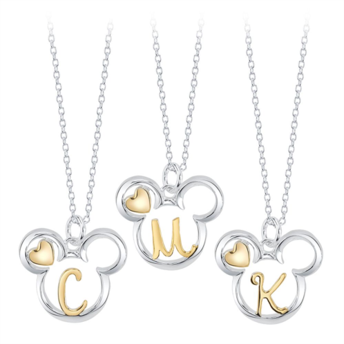 Disney Mickey Mouse Icon with Initial Necklace