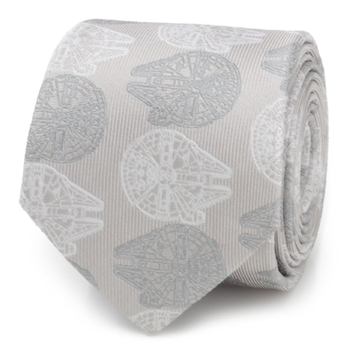 Disney Millennium Falcon Gray Silk Tie for Adults Star Wars